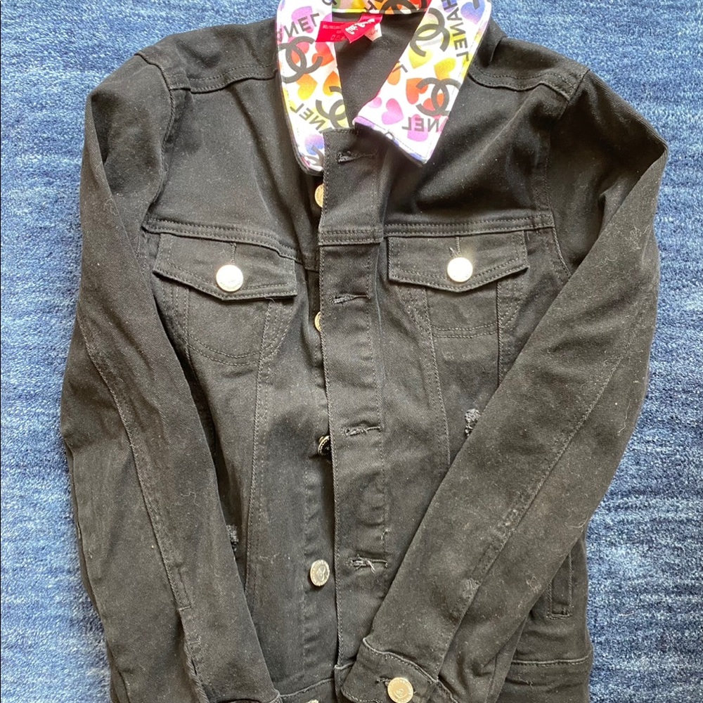 Tween girls embellished denim jacket